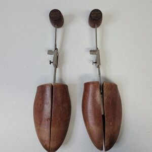 Sherman Shoes Inc Vintage Wood Shoe Trees Adjustable Brown Stretcher Set